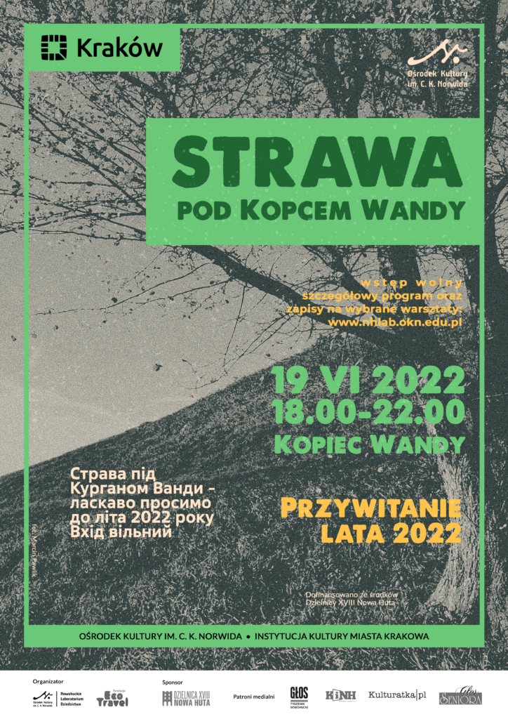 NHLab - Strawa - A3 22 Widok na drzewo oraz fragment kopca wandy w bieli i czerni. Strawa pod kopcem wandy.